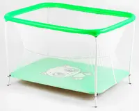 Манеж "Панда", прямокутний, м`яке дно, євро сітка, без ручки. Green (147268)