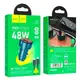 Адаптер автомобильный HOCO Type-C to Type-C cable Leader dual-port car charger with digital display set Z50 |1USB/1Type-C, 48W/3A, PD/QC|