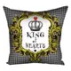 Подушка габардиновая с принтом King of hearts 30x30, 40x40, 50x50 3P_WON037