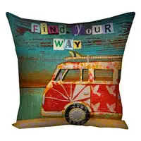 Подушка c принтом габардиновая Find your way 50x50 (5P_OS158)