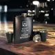 Набор черная фляга с рюмками "Keep calm and drink whiskey", Деревянная подарочная коробка с гравировкой