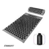Масажний килимок EasyFit з подушкою (аплікатор Кузнєцова) + чохол Сірий з чорним