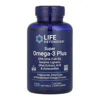 Super Omega-3 Plus EPA/DHA Fish Oil, Sesame Lignans, Olive Extract, Krill & Astaxanthin - 120 softgels