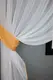 Кухонные шторы (200х170см.) с ламбрекеном, на карниз 2м. Цвет белый с оранжевым. Код 00к 59-912