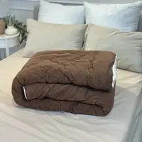 Ковдра євро відкрита двостороння з вовни Arda Pure Wool 21447 195х215 см шоколадне