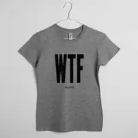 Футболка женская "WTF" серая, Серый, XXL, английский