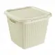 Корзина с крышкой вязка Ucsan Рlastik M-071-Ivori 15 л слоновая кость
