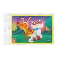 Игра развивающая мягкие пазлы А5. Котик и собачка.