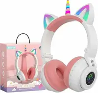 Дитячі бездротові навушники Єдиноріг Cat Ear STN-27 LED Bluetooth