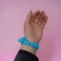 Браслет "Гусінь-антистрес", 22 см, блакитна