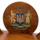 Настольный набор подставка для ручек и визиток деревянная 42*20 "Патриот" 760004 латунный герб, ручки Duke