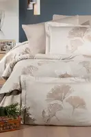 Постільна білизна сатин First Choice Cotton Satin Sofira Beige Туреччина євро 200х220см