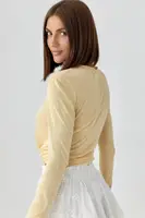 Лонгслів у сітку з горловиною-стійкою - лимонний цвет, ONE SIZE (є розміри)