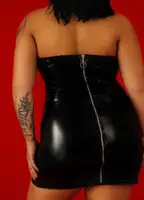 Платье латексное черное, XXXL
