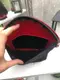 Черная с красным краем - натуральный замш - бананка Lady Bags с двумя ремнями в комплекте: на пояс и плечевой