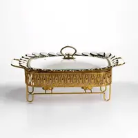 Мармитница фарфоровая Tiffany 1.5 л квадратная подставке с подогревом 34х26х7 см SX42-2