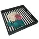 Поднос квадратный с дерева Квіти 30x30x4 см (PDN_19M009_BL)