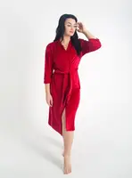 Женский Велюровый Халат 702 - Гранат (S-XL) XL