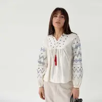 Женская блуза Moderika Низинка кремовая с вышивкой гладью L