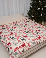 Плед Dushka Home Новогодний 20961 200х230 см белый