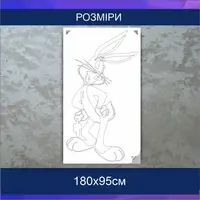 Трафарет для фарбування, Заєць, одноразовий із самоклеючої плівки 180 х 95 см