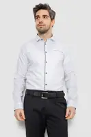 Рубашка мужская однотонная с принтом, цвет белый, 186R2025
