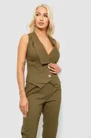 Костюм жіночий класичний однотонний, колір хакі, 244R0095