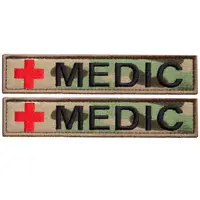 Набор шевронов 2 шт на липучке планка MEDIC мультикам 2,5х12 см, вышитый патч нашивка шеврон медика