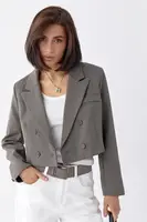 Короткий жакет прямого крою - темно-сірий цвет, ONE SIZE