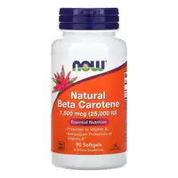 Витамины и минералы NOW Natural Beta Carotene, 90 капсул