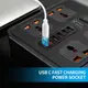 Сетевой фильтр BKL-666 1 QC3.0 + 1 PD20W+ 5 USB,100-250V, 10А,4 розетки, черный