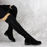 Жіночі ботфорти Fashion Dave 1348 37 розмір 23,5 см Чорний