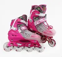 Комплект роликів із захистом 45-36 М Best Roller колеса PU, що світяться. Pink (розмір 34-38) (169993)