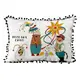 Подушка из мешковины с помпонами Веселих свят! 45x32 см (43PHBP_22NG007)
