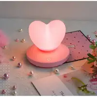 Силіконовий LED світильник-нічник Серце Рожевий