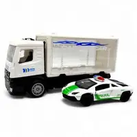 Грузовик инерц. (Полиция) с метал машинкой (Lamborghini)