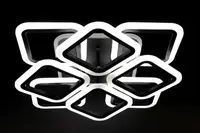 Люстра світлодіодна стельова LED світильник для квартири на стелю лед з пультом 25753 Чорний 11х50х50 см.