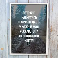 Постер мотиватор 56451 НАВЧИСЬ ПОМІЧАТИ ЩАСТЯ А4