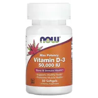 Витамины и минералы NOW Vitamin D3 50000 IU, 50 капсул