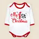 Бодік зі святковою тематикою My First Christmas білого кольору