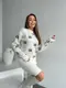 Костюм вязаный AO150 Молочный Oversize S-L