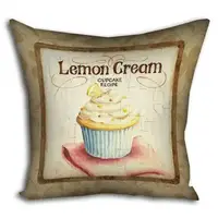 Подушка c принтом габардиновая Lemon cream 40x40 (4P_PW051)