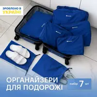 Нейлоновый набор из 7 шт для вещей в чемодан ORGANIZE (синий)