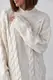Вязаный свитер с косами oversize - кремовый цвет, S