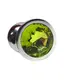 Металлическая анальная пробка Silver, light green crystal размер М