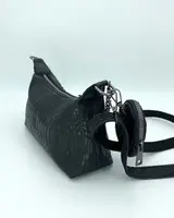 Женская сумка «Лойс» черная (рептилия)