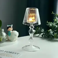 Подсвечник лампа RESTEQ 80×185 мм — стеклянный прозрачный подсвечник в виде лампы