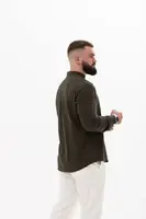 Рубашка мужская из льна 31348 3XL хаки