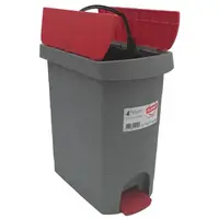 Відро з педаллю Planet Pelican 20 л сіро-червоне