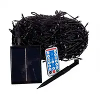 Новогодняя гирлянда уличная 100 м 1000 LED с солнечной батареей 8 режимов работы черный провод Белый свет SB1000L100MBW